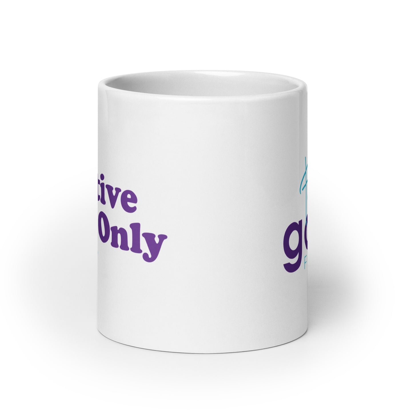 Positive Vibes Only White glossy mug